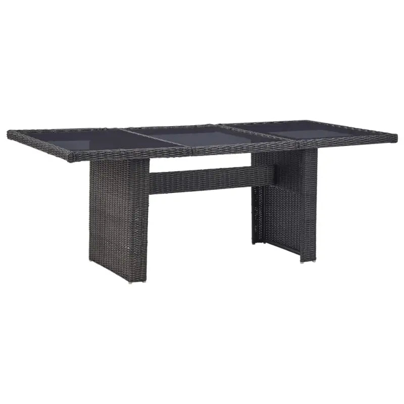 Weerbestendige Rattan Tuintafel met Glazen Blad en Stalen Frame - Tuintafels
