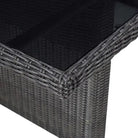 Weerbestendige Rattan Tuintafel met Glazen Blad en Stalen Frame - Tuintafels