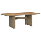 Weerbestendige Rattan Tuintafel met Glazen Blad en Stalen Frame - Bruin / 1 - Tuintafels