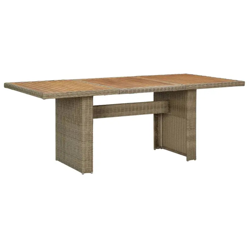 Weerbestendige Rattan Tuintafel met Glazen Blad en Stalen Frame - Bruin / 1 - Tuintafels