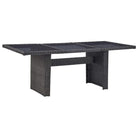 Weerbestendige Rattan Tuintafel met Glazen Blad en Stalen Frame - Zwart / 1 - Tuintafels