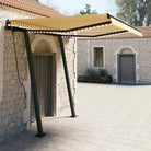 Wees voorzichtig met de buitenluifel van gepoedercoat aluminium - Geel en wit / 3.5 x 2.5 m / 1 - Zonwering