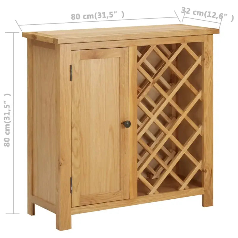 Wijnrek van massief eikenhout met natuurlijke afwerking voor stijl en functionaliteit - Bruin / 1 - Wijnrekken