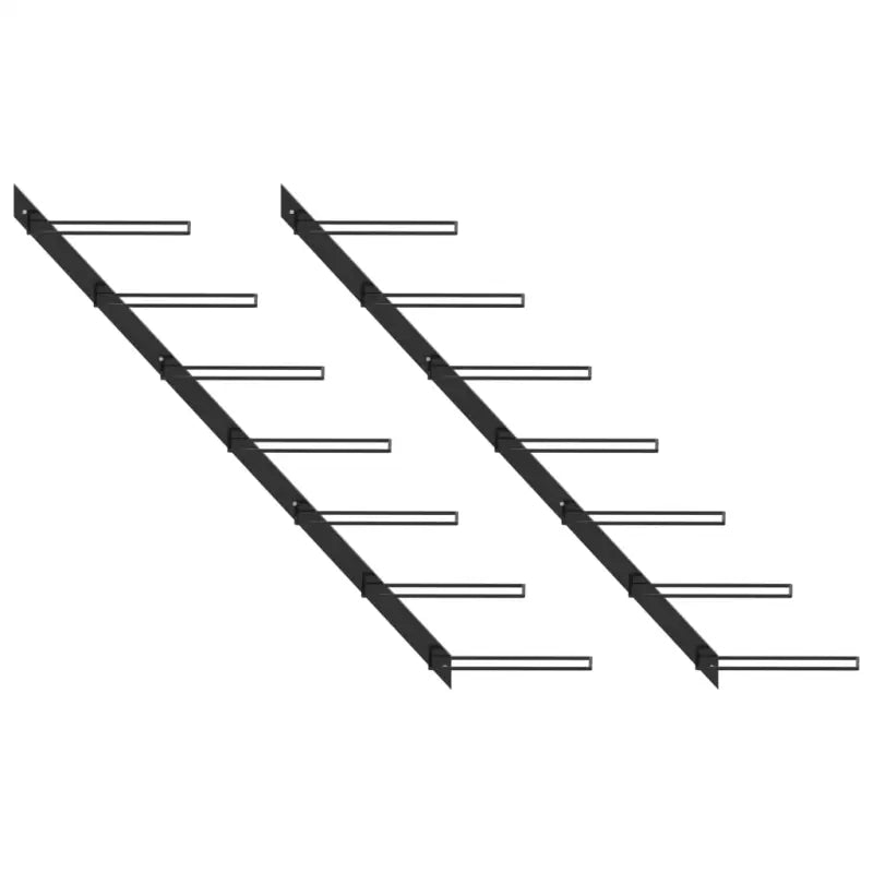 Wijnrek voor aan de muur levering bevat trendy modern design - Zwart / 2 - Wijnrekken