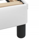 Wit materiaal bed met multiplex lattenbodem en 22d pu-schuim matras - Bedden & bedframes