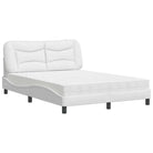 Wit materiaal bed met multiplex lattenbodem en 22d pu-schuim matras - Bedden & bedframes