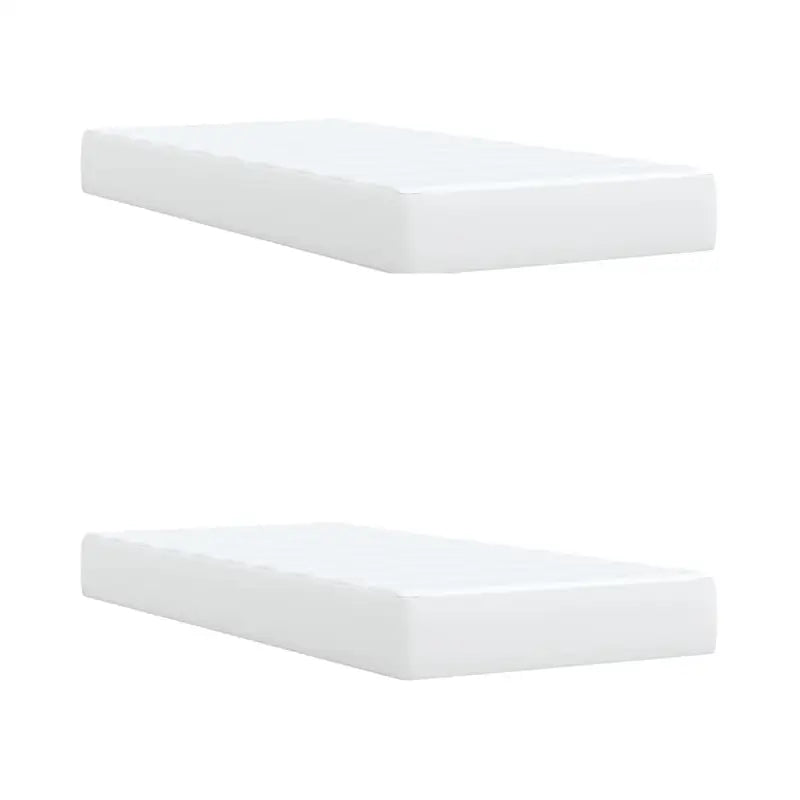 Wit materiaal boxspring met hoogte verstelbaar en massief grenenhout - Bedden & bedframes