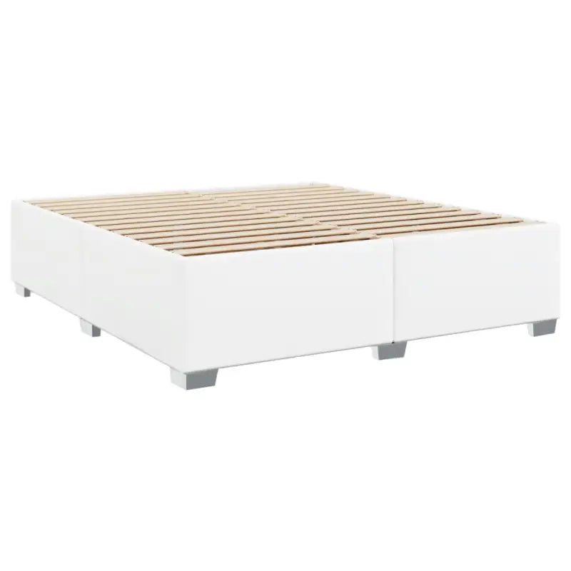 Wit materiaal boxspring met hoogte verstelbaar en massief grenenhout - Bedden & bedframes