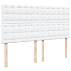 Wit materiaal boxspring met hoogte verstelbaar en massief grenenhout - Bedden & bedframes