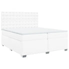 Wit materiaal boxspring met hoogte verstelbaar en massief grenenhout - Bedden & bedframes