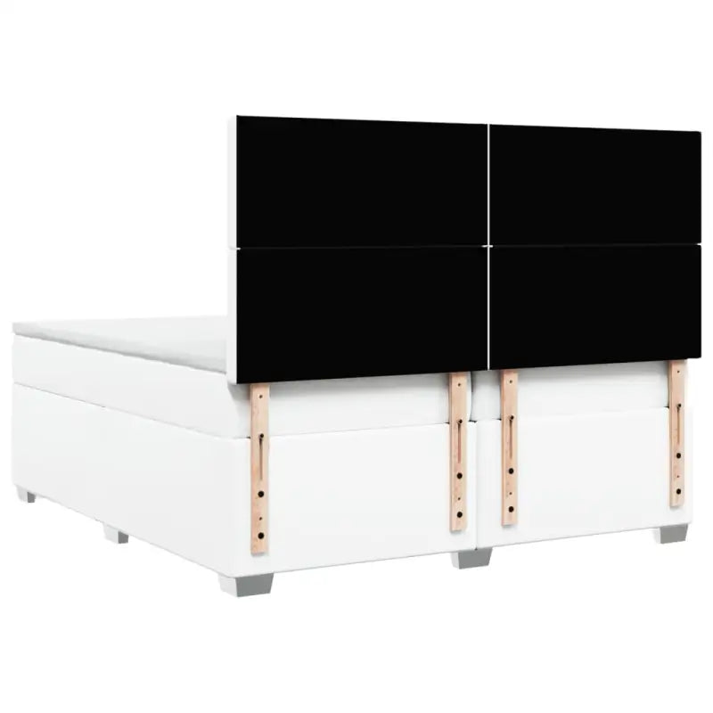 Wit materiaal boxspring met hoogte verstelbaar en massief grenenhout - Bedden & bedframes