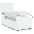 Wit materiaal boxspring met hoogte verstelbaar en massief grenenhout - Wit / 80 x 200 cm / knoppwn - Bedden & bedframes