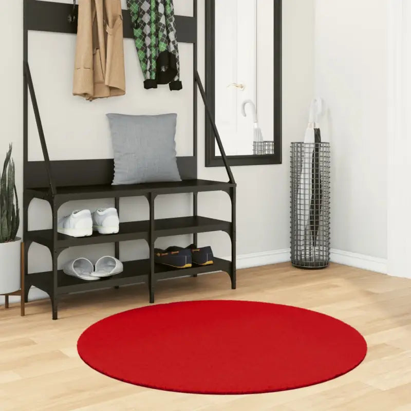 Zacht vloerkleed van polyester met STANDARD 100 op schadelijke stoffen - Rood / Ø 100 cm - Vloerkleden