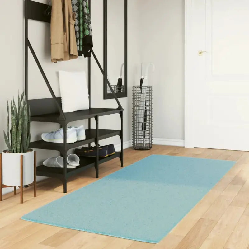 Zacht vloerkleed van polyester met STANDARD 100 op schadelijke stoffen - Groen / 80 x 200 cm - Vloerkleden