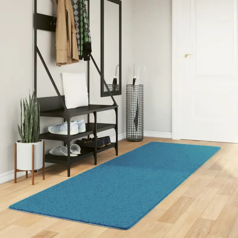 Zacht vloerkleed van polyester met STANDARD 100 op schadelijke stoffen - Turquoise / 80 x 250 cm - Vloerkleden