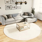 Zacht vloerkleed van polyester met STANDARD 100 op schadelijke stoffen - Beige / Ø 240 cm - Vloerkleden