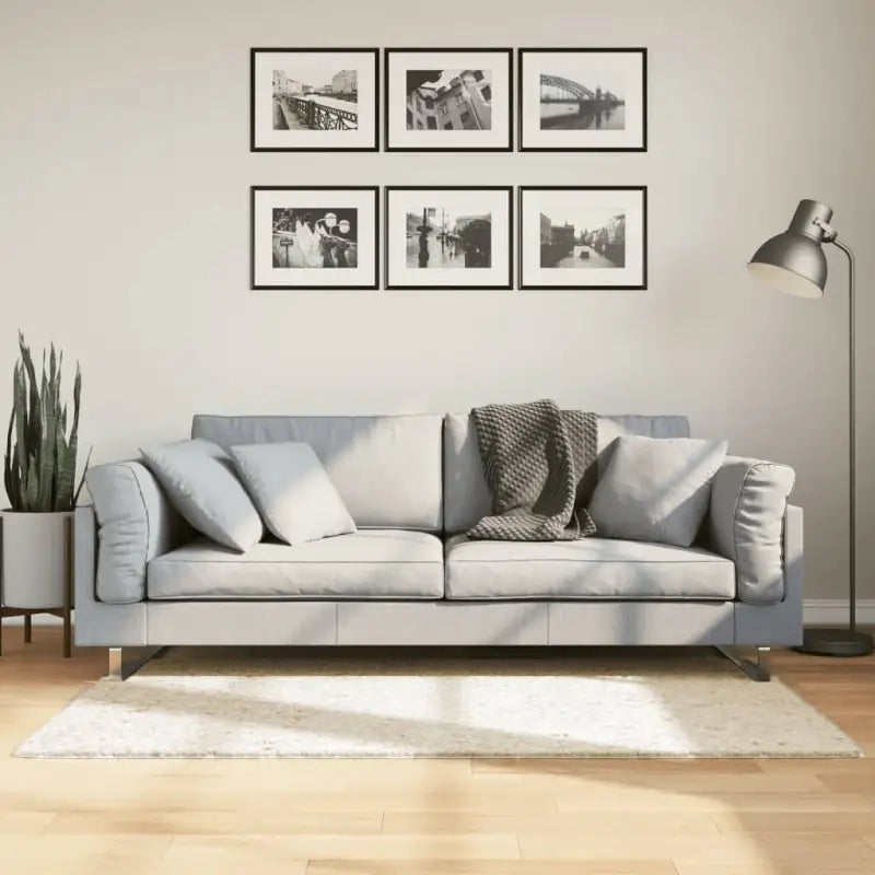 Zacht vloerkleed van polyester met STANDARD 100 op schadelijke stoffen - Beige / 80 x 150 cm - Vloerkleden