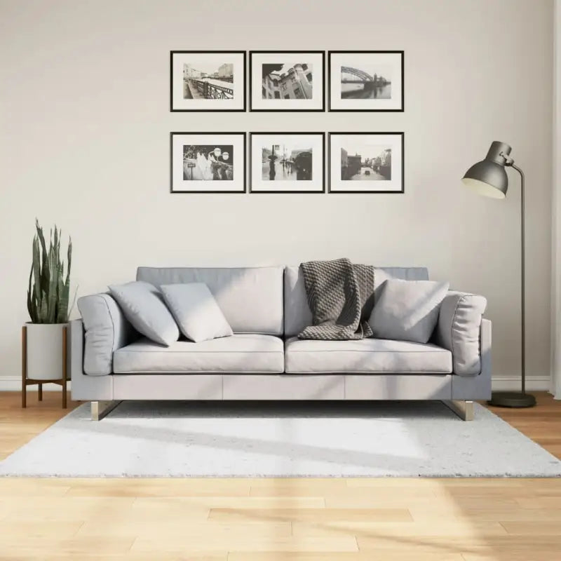 Zacht vloerkleed van polyester met STANDARD 100 op schadelijke stoffen - Grijs / 120 x 120 cm - Vloerkleden