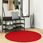 Zacht vloerkleed van polyester met STANDARD 100 op schadelijke stoffen - Rood / Ø 120 cm - Vloerkleden