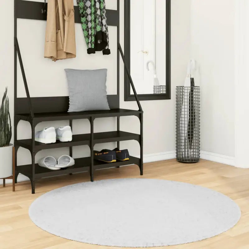 Zacht vloerkleed van polyester met STANDARD 100 op schadelijke stoffen - Grijs / Ø 120 cm - Vloerkleden