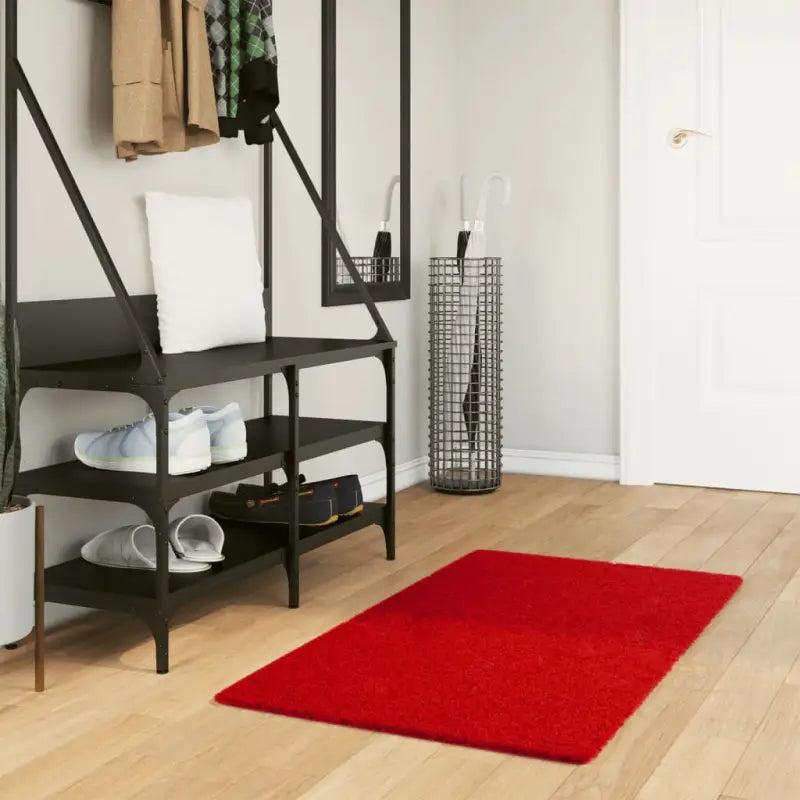 Zacht vloerkleed van polyester met STANDARD 100 op schadelijke stoffen - Rood / 60 x 110 cm - Vloerkleden
