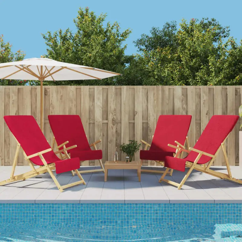 Zachte en comfortabele strandhanddoek voor strand en vakantie - Rood / 60 x 135 cm / 4 - Strandlakens
