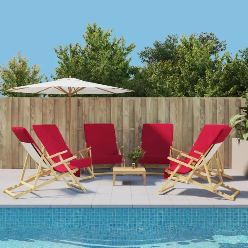 Zachte en comfortabele strandhanddoek voor strand en vakantie - Rood / 60 x 135 cm / 6 - Strandlakens