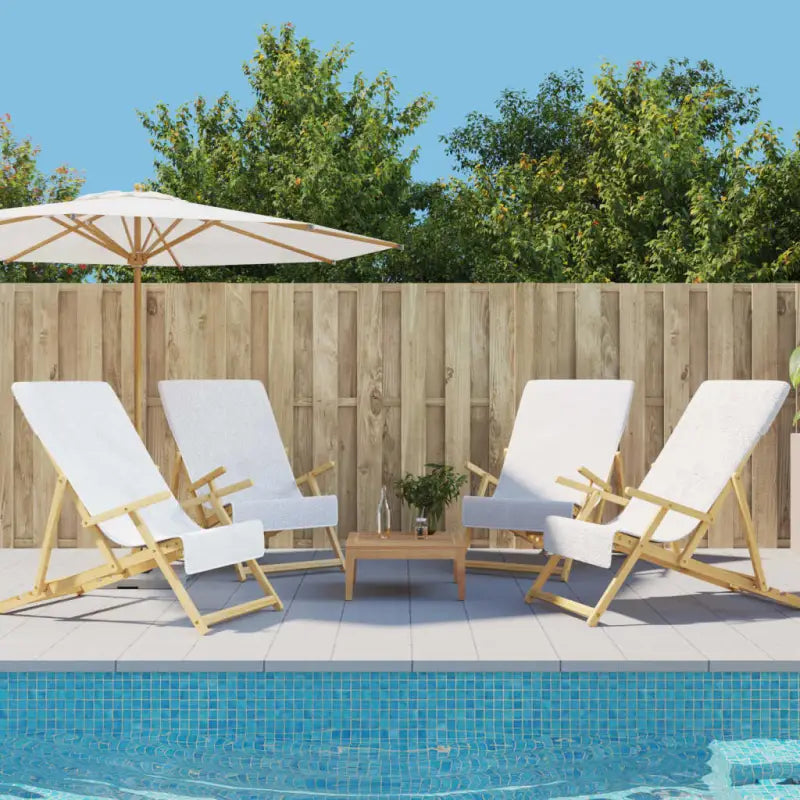 Zachte en comfortabele strandhanddoek voor strand en vakantie - Wit / 60 x 135 cm / 4 - Strandlakens
