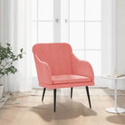 Zachte fluwelen fauteuil voor ultiem ontspanning na een drukke dag - Roze / 1 - Fauteuils & Relaxfauteuils