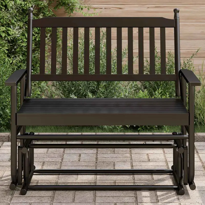Zachte schommelbeweging bank van massief populierenhout voor ontspanning - Zwart / 1 - Schommelstoelen
