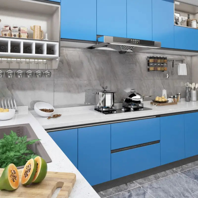 Zelfklevende meubelfolie voor interieurdecoratie - Azuurblauw / 1 - Ruitenfolie