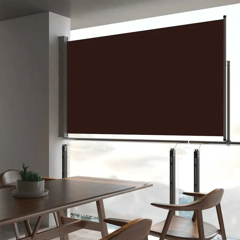 Zijdescherm voor terras en balkon met zon- en windbescherming - Bruin / 140 x 300 cm / 1 - Parasols en zonneschermen
