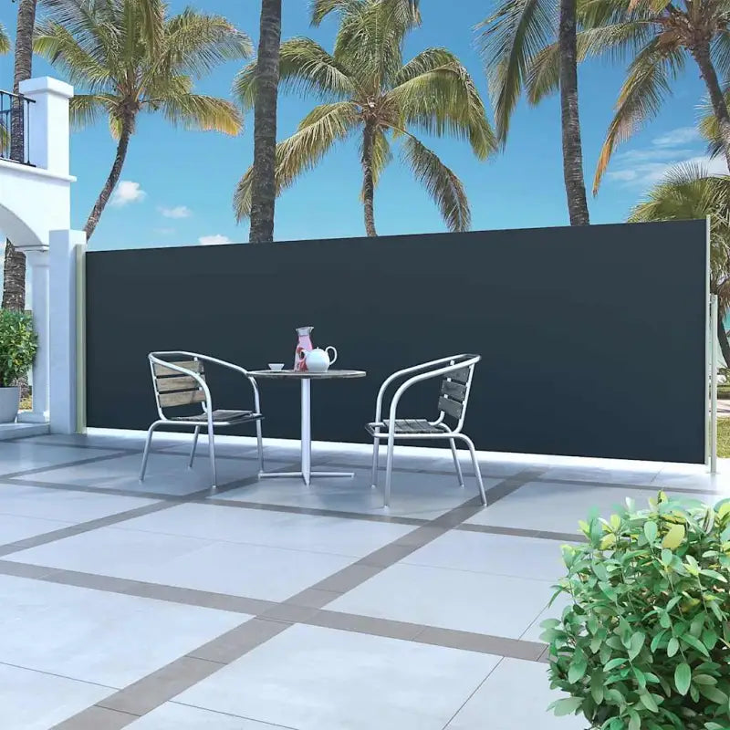 Zijscherm voor privacy en bescherming op terras en balkon - Zwart / 160 x 500 cm / 1 - Parasols en zonneschermen