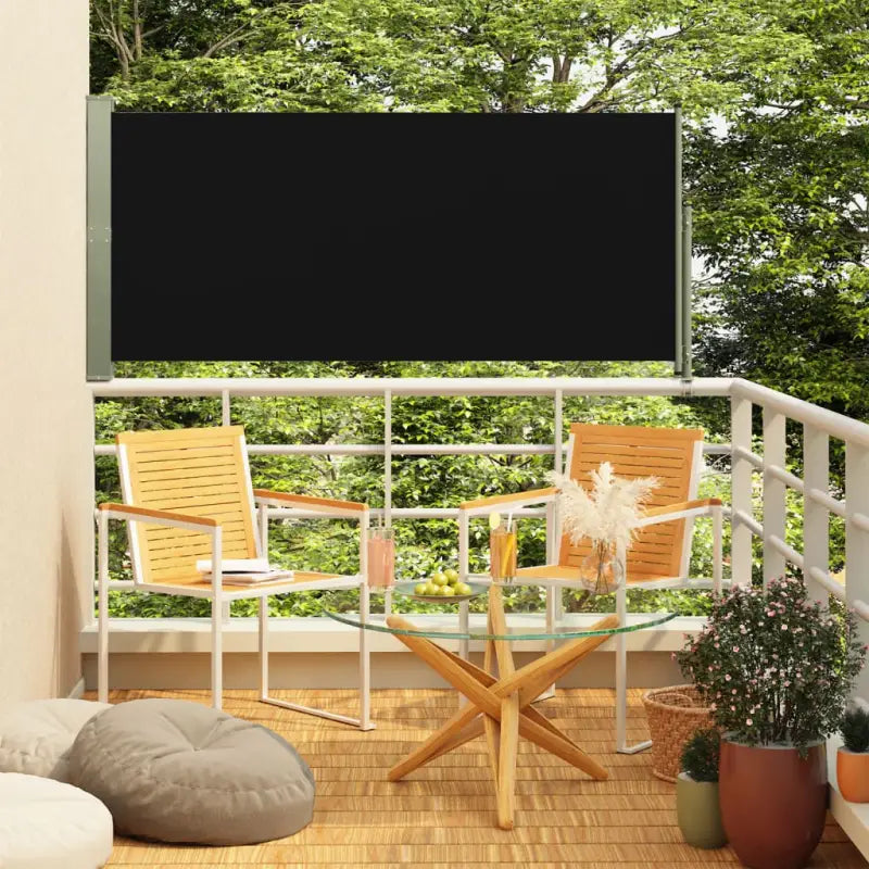 Zijscherm voor terras en balkon voor privacy en bescherming - Zwart / 160 x 300 cm / 1 - Parasols en zonneschermen