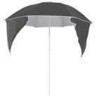 Zilverkleurige coating strandparasol met stalen frame voor UV-bescherming - Parasols en zonneschermen