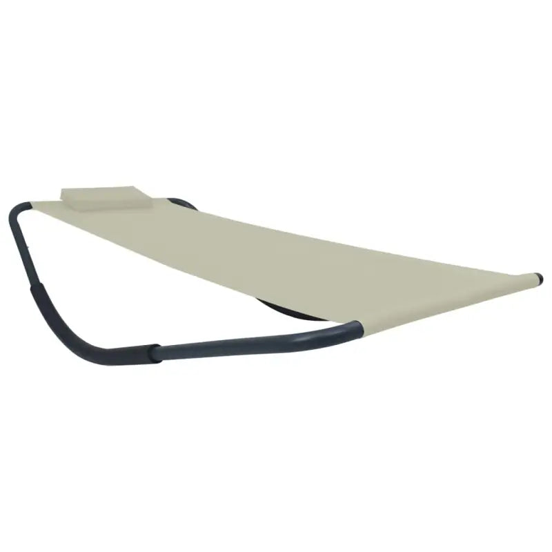 Zonlounger voor tuin terras en strand van weerbestendig oxford stof - Crème - Tuinbedden