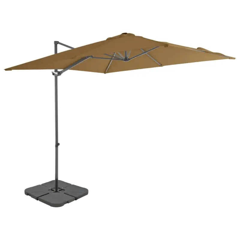 Zonneparasol met draagbare voet en UV-bestendig doek - Taupe / 1 - Parasols en zonneschermen