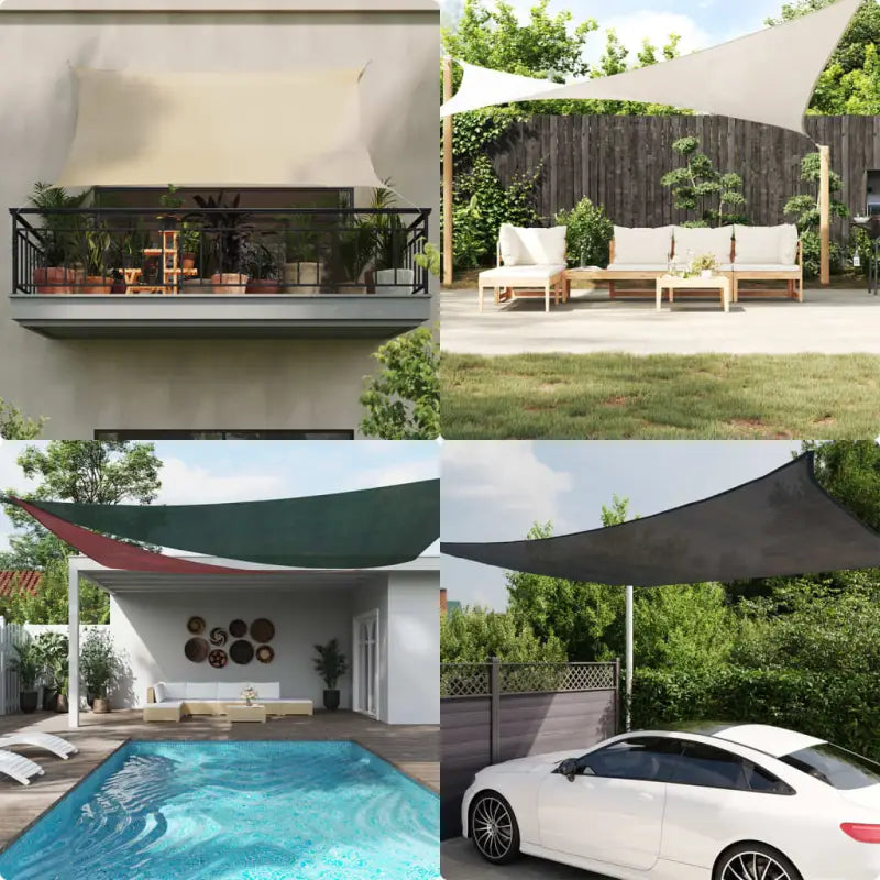 Zonnescherm met roestvrijstalen bevestigingsmiddelen voor tuin en terras - Wit / 4/5 x 3 m / 1 - Parasols