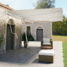 Zonwering Luifelpaalset voor ondersteuning en schaduw in tuin of terras - Wit / 600 x 245 cm / 1 - Zonwering