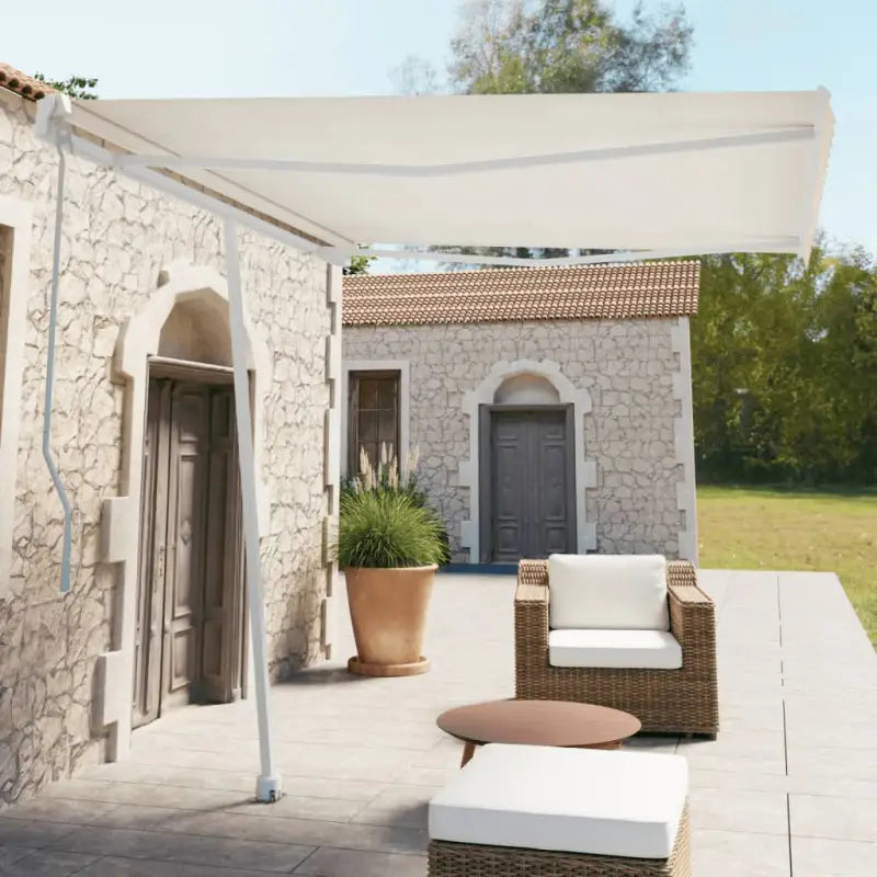 Zonwering Luifelpaalset voor ondersteuning en schaduw in tuin of terras - Wit / 300 x 245 cm / 1 - Zonwering
