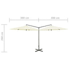 Zorg ervoor dat je beschutting hebt met deze dubbele parasol met stevige stalen paal - Parasols en zonneschermen