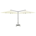 Zorg ervoor dat je beschutting hebt met deze dubbele parasol met stevige stalen paal - Parasols en zonneschermen