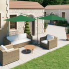 Zorg ervoor dat je beschutting hebt met deze dubbele parasol met stevige stalen paal - Groen / 1 - Parasols