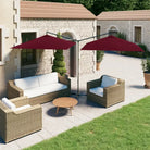 Zorg ervoor dat je schaduw hebt met een dubbele parasol met stevige stalen paal - Bordeauxrood / 1 - Parasols