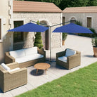 Zorg ervoor dat je schaduw hebt met een dubbele parasol met stevige stalen paal - azuurblauw / 1 - Parasols