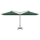 Zorg ervoor dat je schaduw hebt met een dubbele parasol met stevige stalen paal - Parasols en zonneschermen