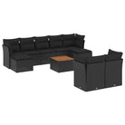 Zwagere loungeset van zwart materiaal en gepoedercoat staal - Tuinsets