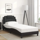 Zwart bedframe met hoofdeinde en multiplex lattenbodem voor comfortabel slapen - Bedden & bedframes