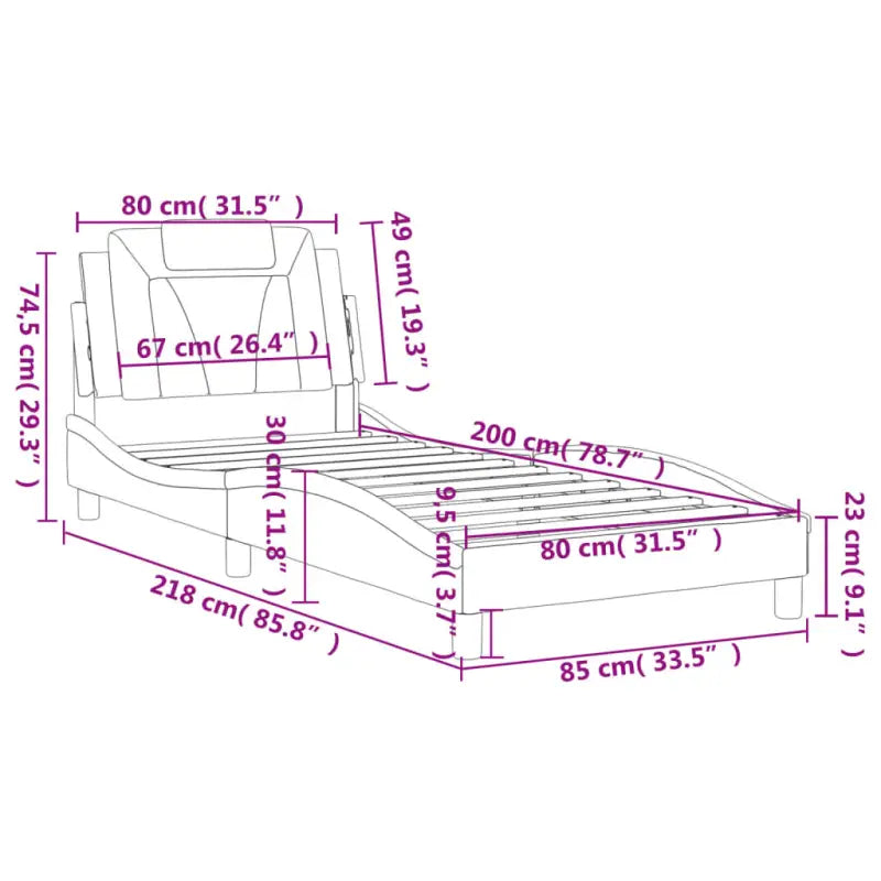 Zwart bedframe met hoofdeinde en multiplex lattenbodem voor comfortabel slapen - Bedden & bedframes