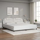 Zwart bedframe met hoofdeinde en multiplex lattenbodem voor comfortabel slapen - Wit / 200 x 200 cm - Bedden & bedframes